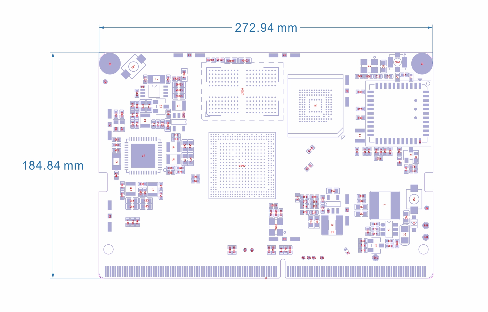 YeaCreate-RK3562-CORE核心板尺寸